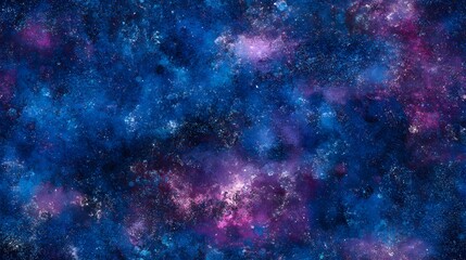 A vibrant cosmic tapestry of deep blues, purples, and pinks, speckled with glittering stars.