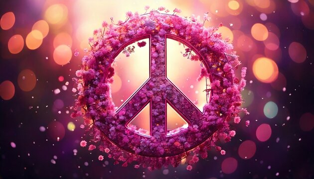 Generated image : symbole de la paix en rose