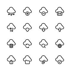 Cloud computing icon set. Cloud storage icons. Network icons. Icon set.