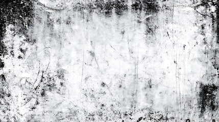 Distressed Black and White Texture with scratches, stains and imperfections - creates a rough, grungy, and aged aesthetic.