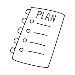 Planning, doodle blank.Isolated on white background