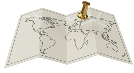 Isolated map with pin