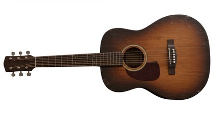 Vintage Acoustic Guitar Close-up Shows Timeless Design and Musical Instrument