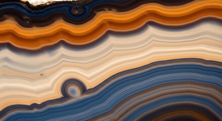 Abstract Agate Stone Pattern with Colorful Banding Texture