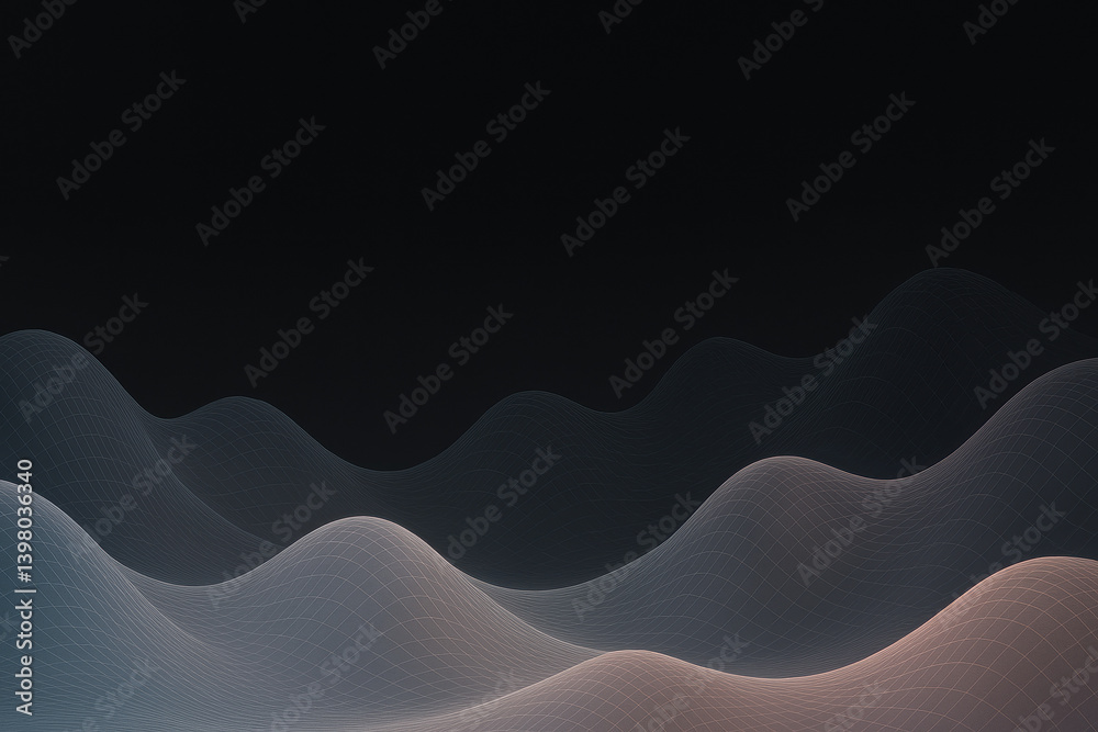 Poster this captivating abstract design showcases elegant soft wireframes that gracefully cascade along the