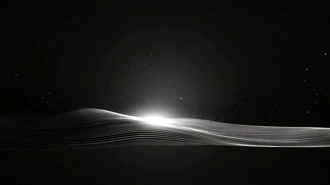 Abstract light wave, dark background, digital art, website header