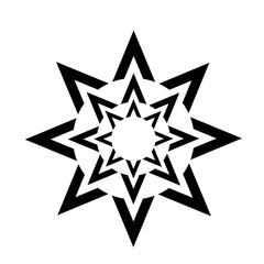 An eight-pointed black concentric star vector logo