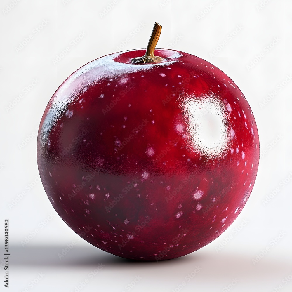 Poster a vibrant red apple with a unique galaxy-like design. this digital illustration is stunning in its d