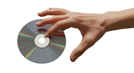 hand holding a cd