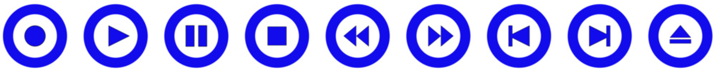 blue simple player buttons