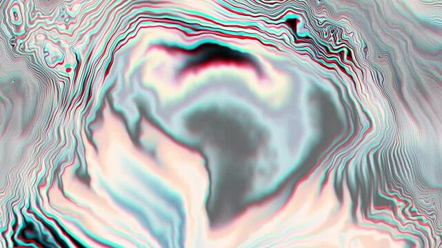 Trippy psychedelic colorful rainbow liquid marble gradient waves animation. Trendy hypnotic abstract organic ebru ripples and folds fluid art video