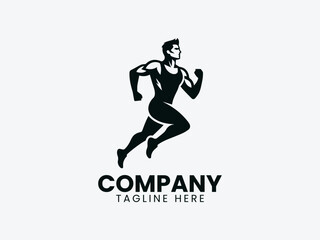 Athlete Running Vector Logo Design