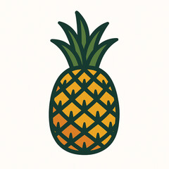Pineapple Vector Illustration in Flat Style