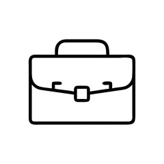 Briefcase icon in simple line art style on white background  
