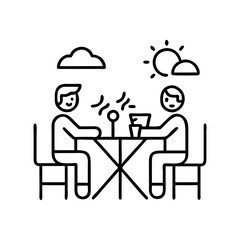 Fototapeta premium Two friends enjoying a picnic outdoors with drinks and sun 