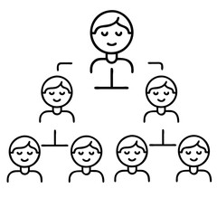 Family tree icon illustrating relationships in a graphic style  