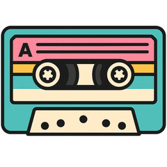 Retro Cassette Tape Vector Illustration