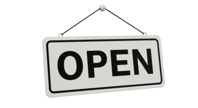 Isolated Open Sign