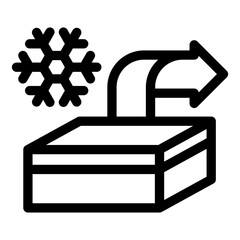 icon of frozen food export symbolizing cold chain logistics and international seafood distribution.