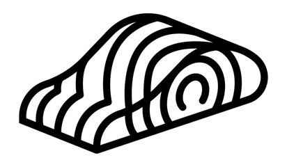icon of salmon fillet slice ideal for BBQ grilling or seafood meal illustrations.