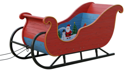 Isolated Santa Claus sleigh