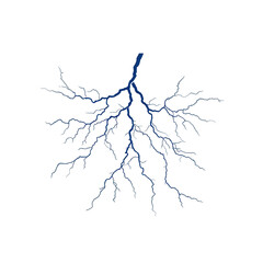 Fototapeta premium striking image of blue lightning bolt branching out against transparency background, resembling tree like structure. intricate pattern creates sense of energy and power