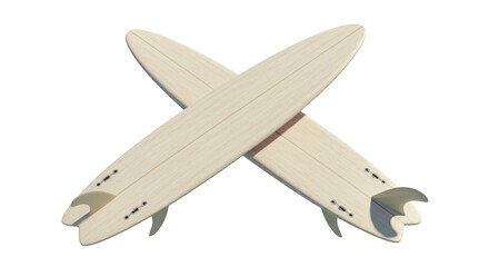 Obraz premium Isolated Two Surfboards Crossed
