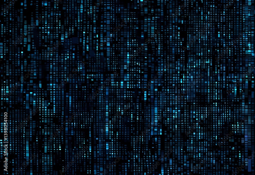 Wall mural abstract binary code rain on dark background for digital and technology themes
