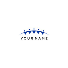 Abstract Blue Bridge Unity Logo Design