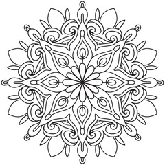 Mandala Design Vector, Black Silhouette Mandala Design