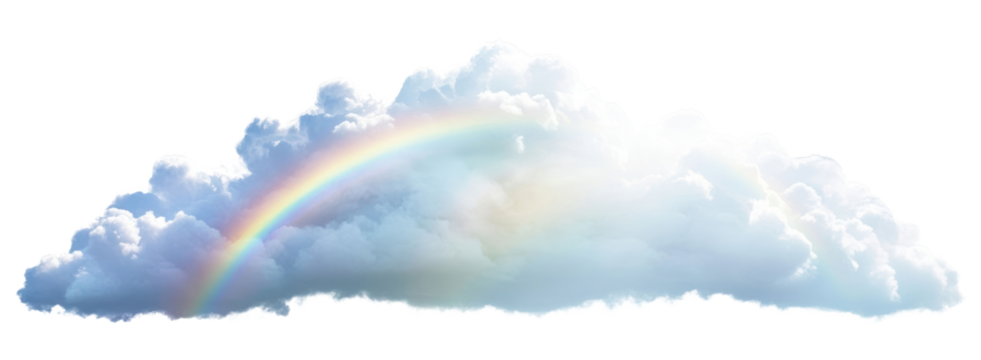 PNG Smooth blue cold clouds rainbow nature background.
