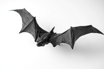 Fototapeta premium Paper bat flying over plain surface. Use for crafts, holidays, art projects