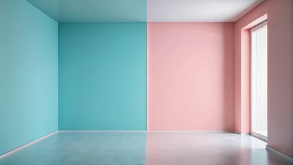 Empty Room with Pastel Walls and Bright Window A Minimalist Interior Design Concept