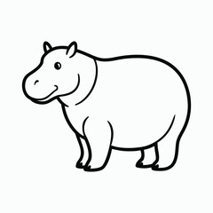 vector illustration of cartoon rhino