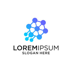 Abstract Blue Gradient Network Logo Design