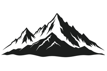 himalayan mountains vector art illustration 