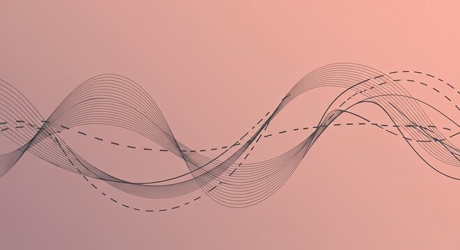 Minimal squiggles and dashes forming an abstract flowing motion