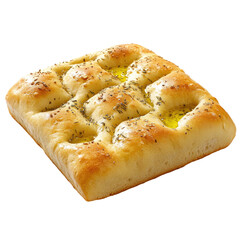 Golden Focaccia Bread on transparent background