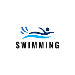 Fototapeta premium Abstract Blue Swimming Icon Graphic Design