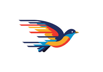 Un pájaro volador en colores.
