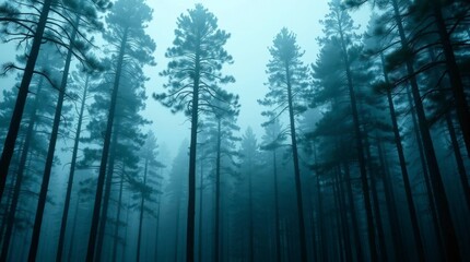 Ethereal Forest in the Morning Mist