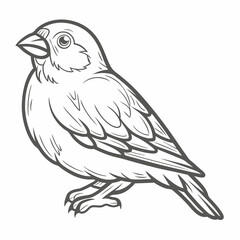 Red Avadavat Bird Outline Illustration