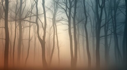 Obraz premium Misty Forest at Sunrise