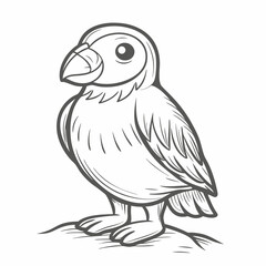 Little Auk Dovekie Bird Outline Illustration