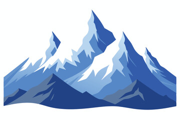himalayan mountains vector art illustration 