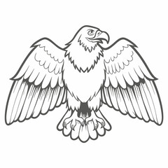 Gyrfalcon Outline Vector Illustration, Bird of Prey