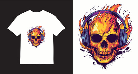 Graffiti skull graphic vector t-shirt design
