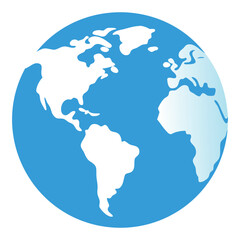 Globe Illustration with Land and Ocean