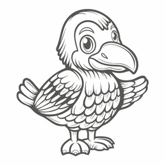 Cute Cartoon Loon Illustration Vector Outline