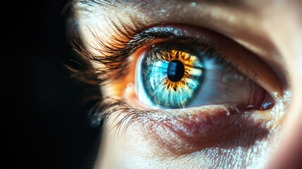 Fototapeta premium A person experiencing sudden vision problems.